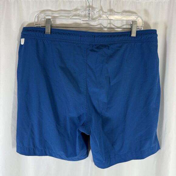 J. Crew Swim Trunks Mens XL Blue Drawstring Snap Zip Fle Swimwear Lining Cut Out - Picture 8 of 9